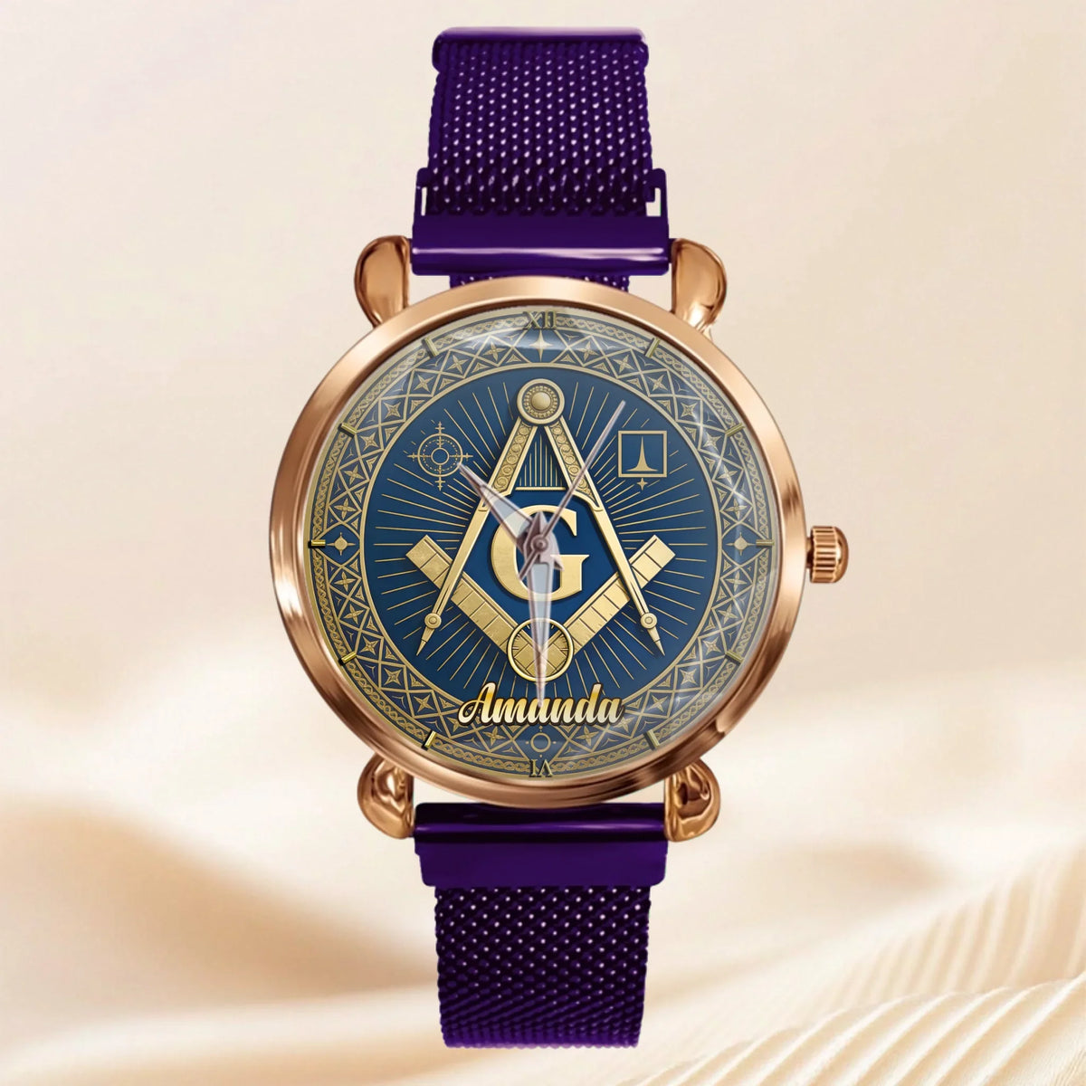 Masonic Square & Compass Customized Watch - Personalized Name – Timeless Fraternity Gift