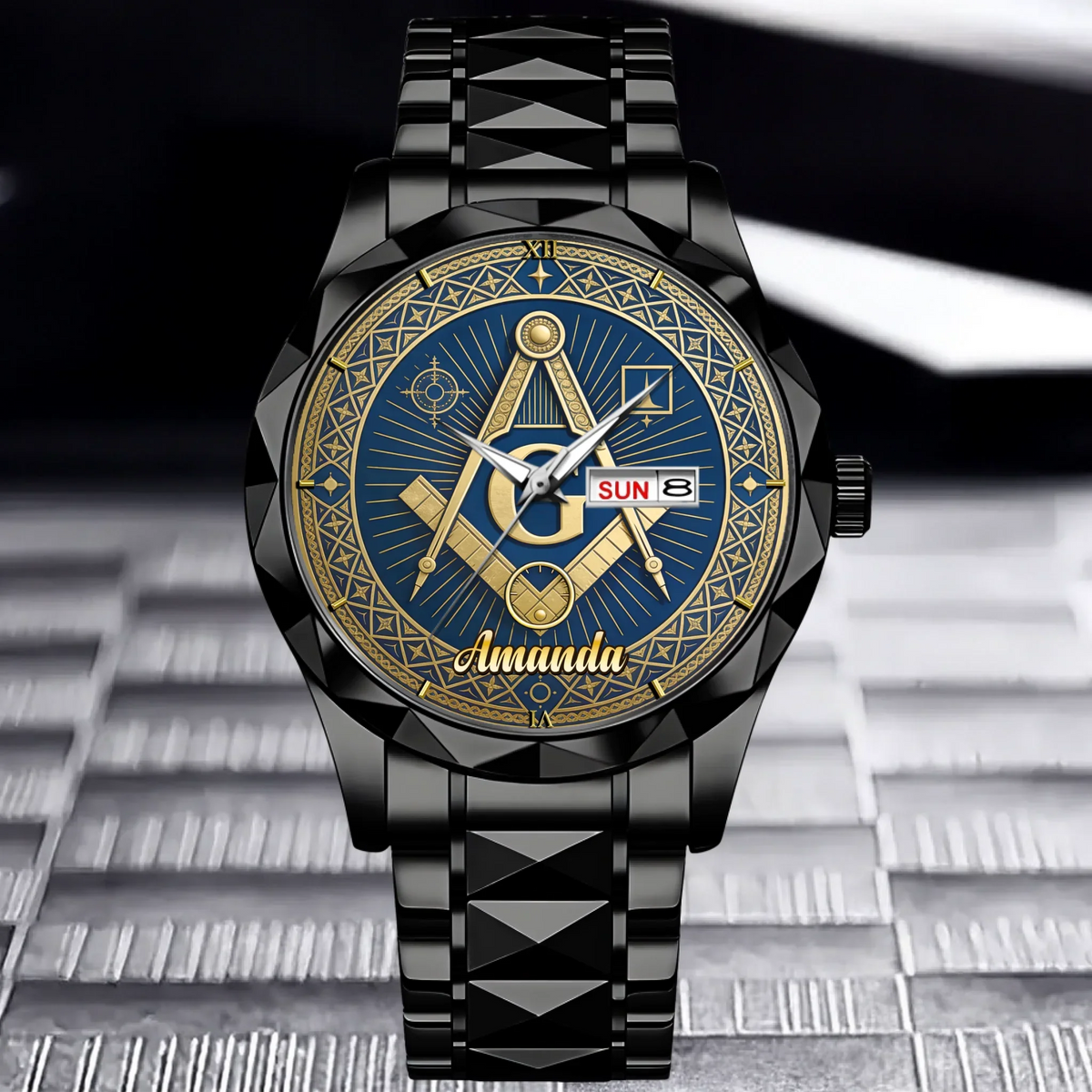 Masonic Square & Compass Customized Watch - Personalized Name – Timeless Fraternity Gift