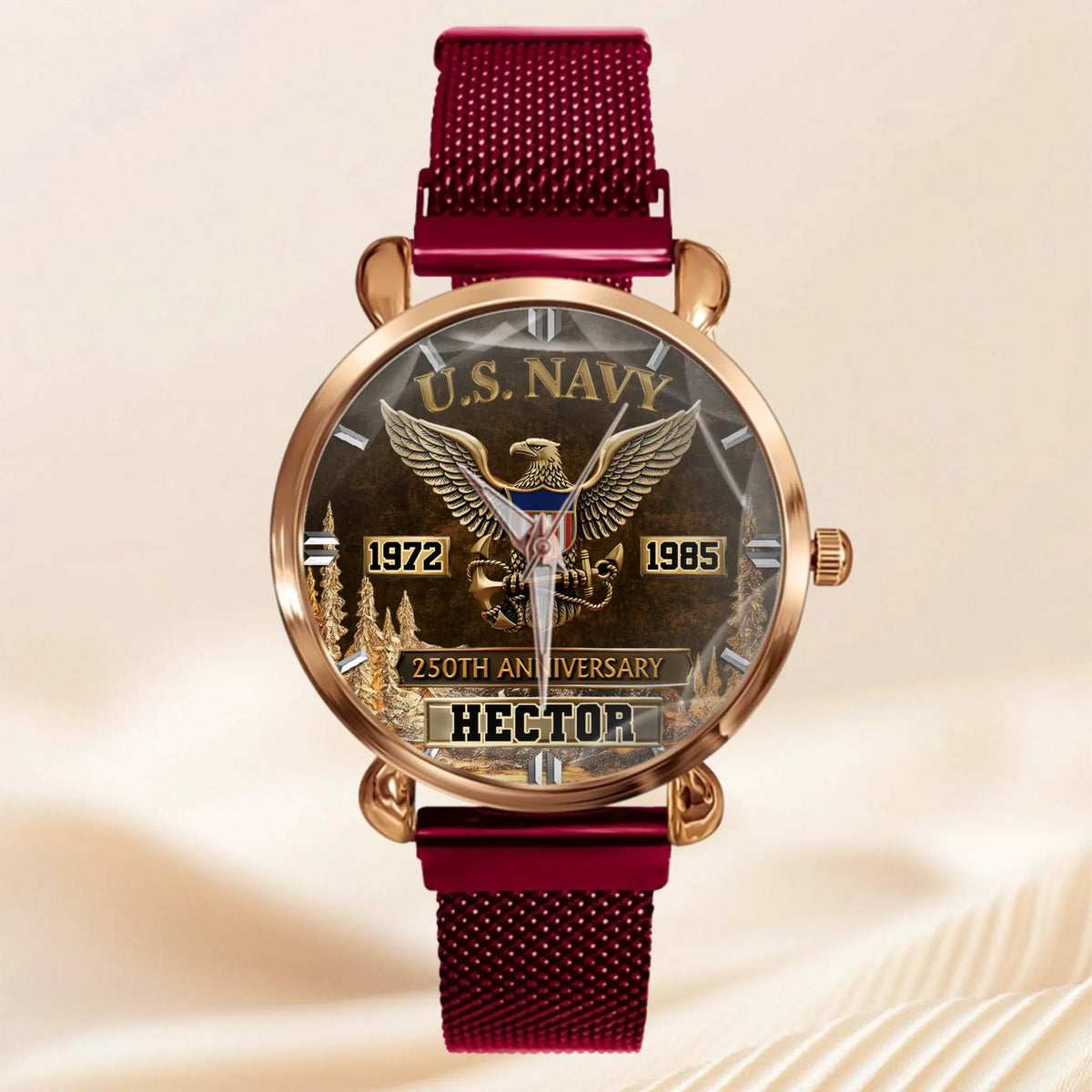250th Anniversary Customized Veteran Watch - Personalized Name & Year And Military Branch - Gift For Veterans