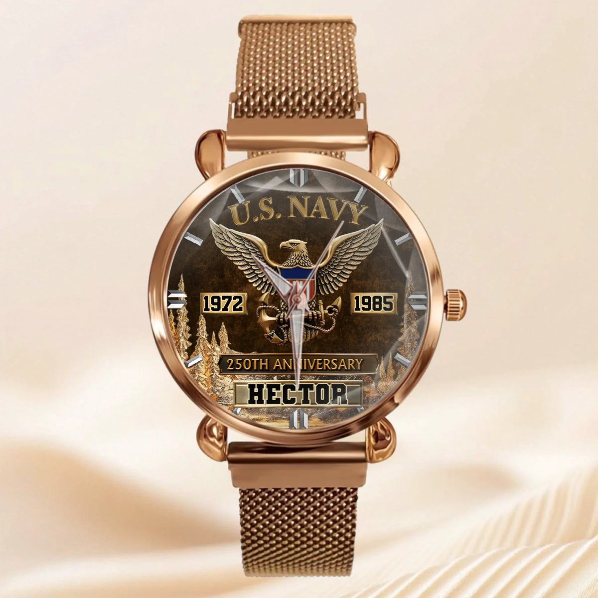 250th Anniversary Customized Veteran Watch - Personalized Name & Year And Military Branch - Gift For Veterans