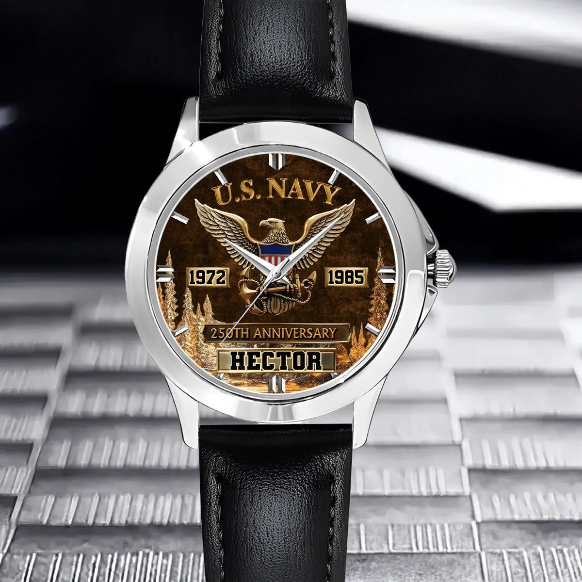 250th Anniversary Customized Veteran Watch - Personalized Name & Year And Military Branch - Gift For Veterans
