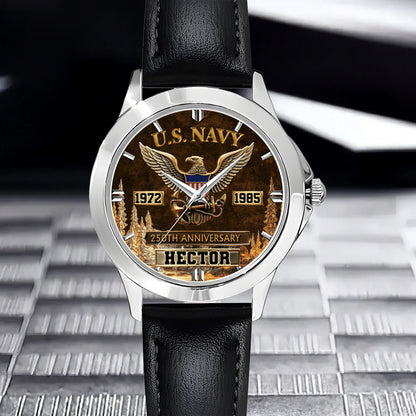 250th Anniversary Customized Veteran Watch - Personalized Name & Year And Military Branch - Gift For Veterans