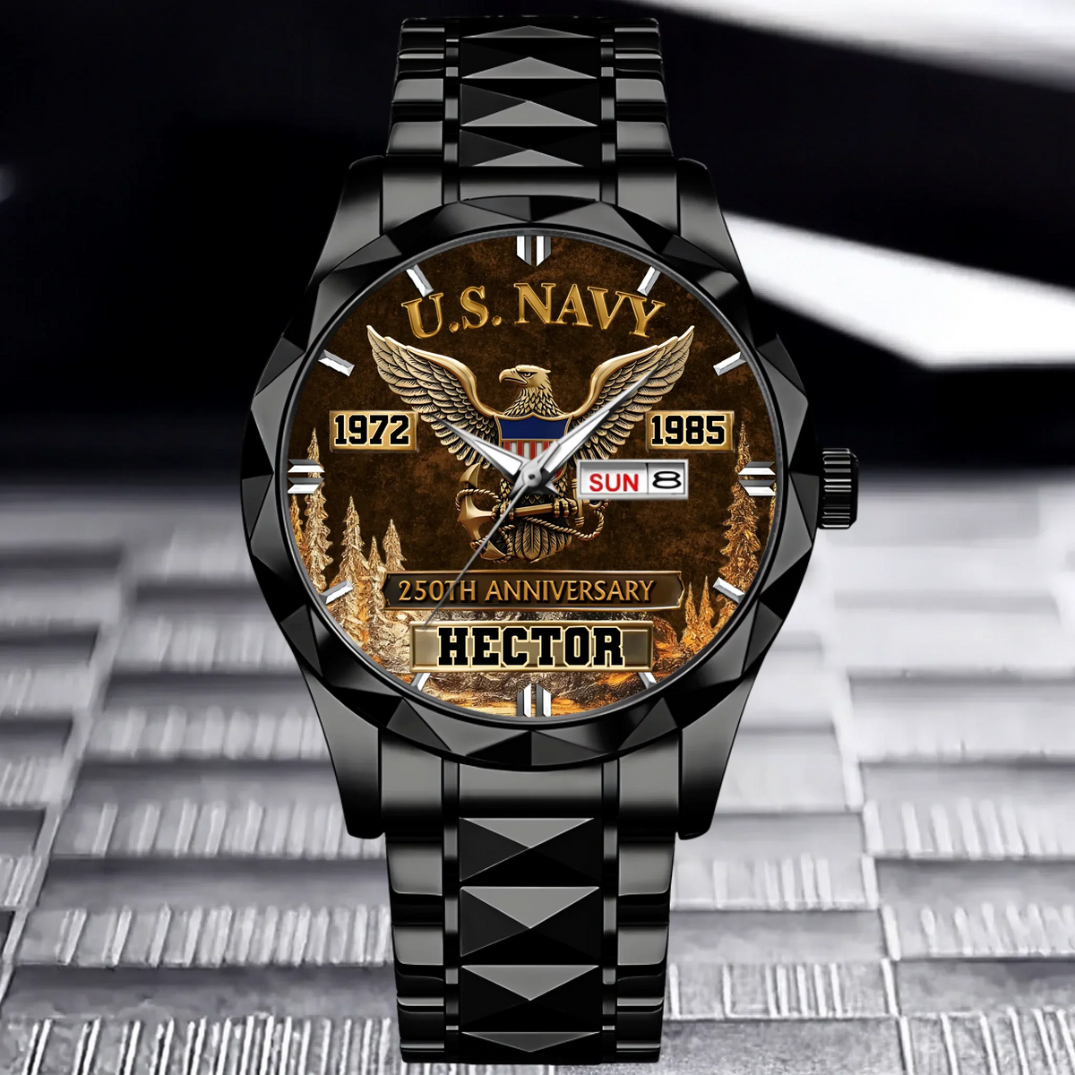 250th Anniversary Customized Veteran Watch - Personalized Name & Year And Military Branch - Gift For Veterans