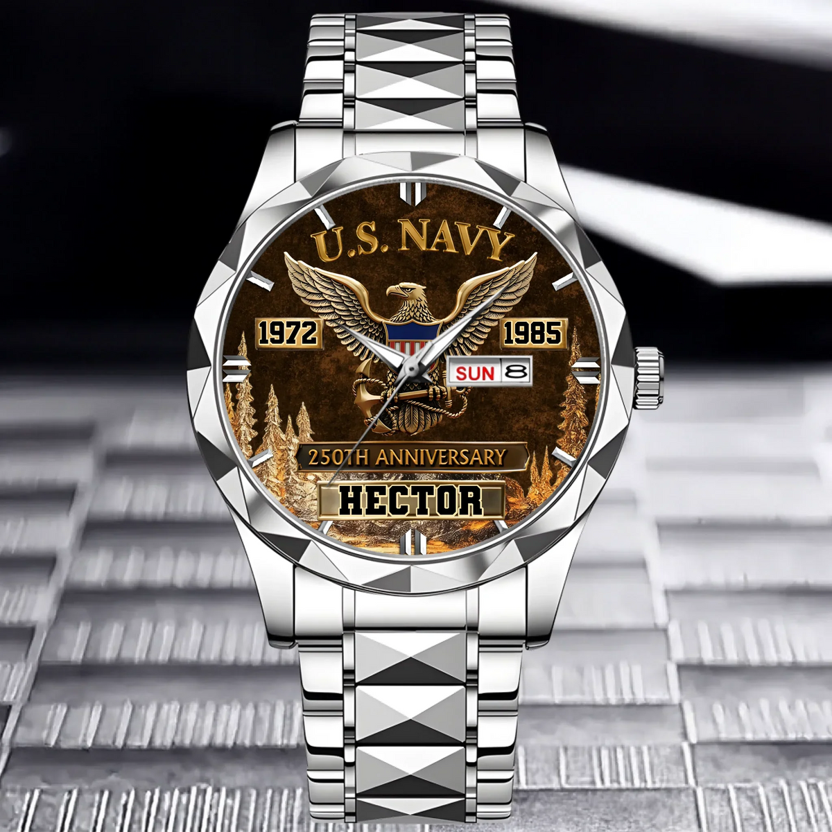 250th Anniversary Customized Veteran Watch - Personalized Name & Year And Military Branch - Gift For Veterans